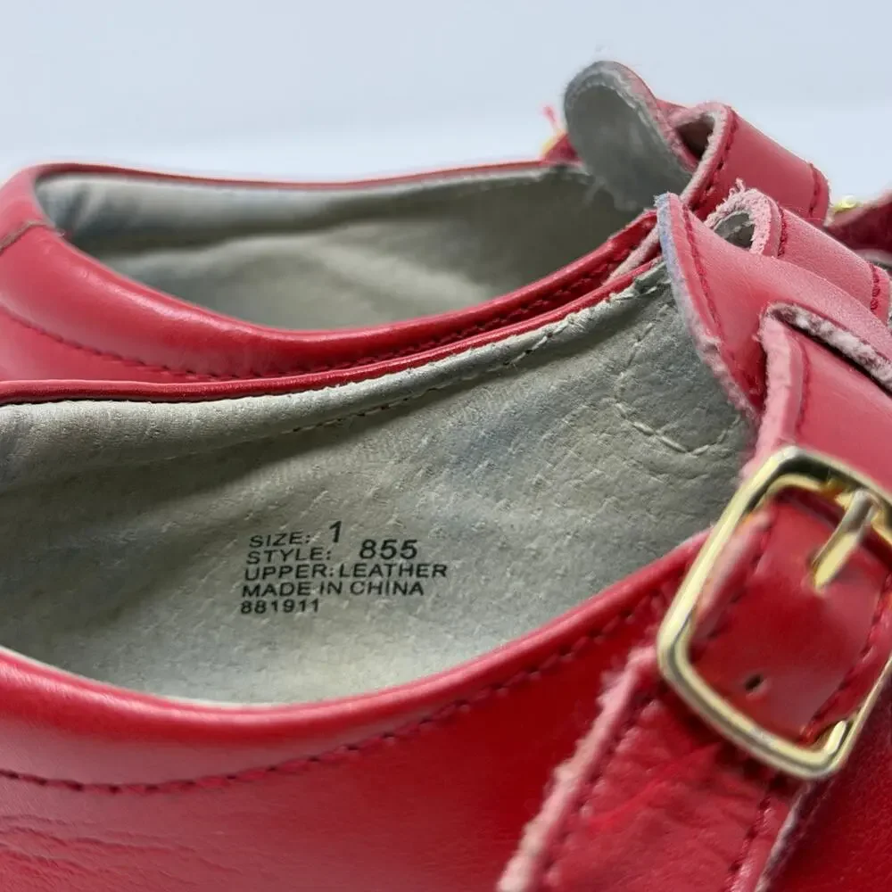L’Amour Red Leather Mary Jane Shoes Toddler Size 1